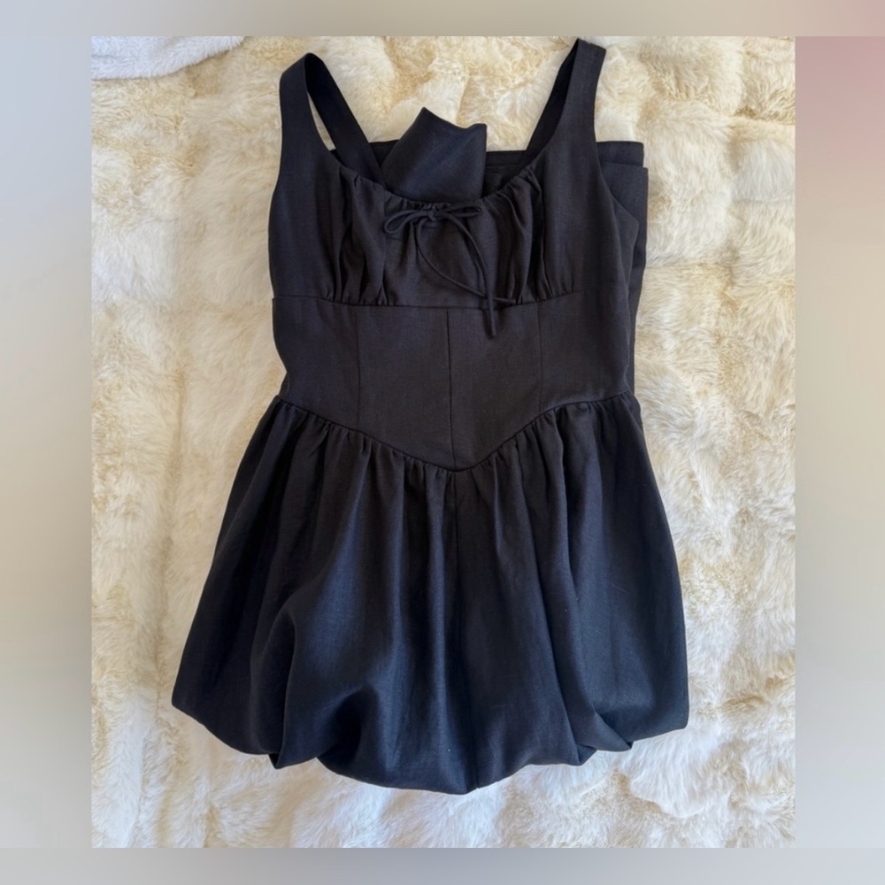 Reformation Balia Linen Dress in Black. Brand new without tags,  never worn. - Picture 12 of 13